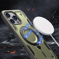Hybrid Armor Trendy viedtālruņa apvalks ar MagSafe iPhone 16 Pro - zaļš