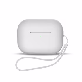 Silikona apvalks AirPods 1 / AirPods 2 ar rokassiksniņu - balts