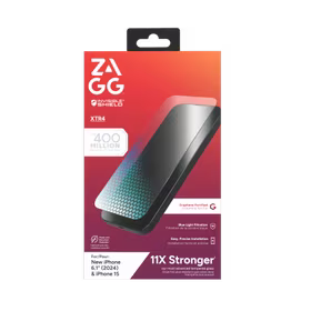 ZAGG InvisibleShield Glass XTR4 aizsargstikls ar grafēnu un zilās gaismas filtru iPhone 15/16 viedtālrunim