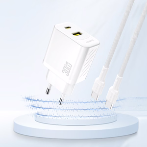 Dudao A27TEU PD 30W GaN USB-A USB-C Wall Lādētājs - Balts