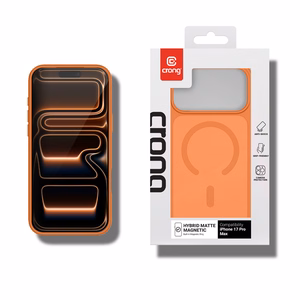 Crong Hybrid Matte Magnetic MagSafe vāciņš ierīcei iPhone 17 Pro Max, oranžs