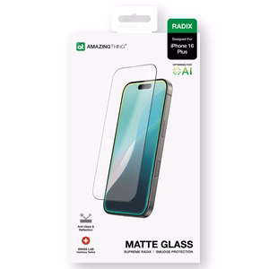 AmazingThing Radix Matte Glass матовое закалённое стекло для iPhone 16 Plus