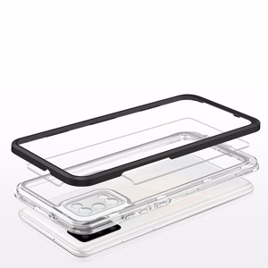Caurspīdīgs 3in1 viedtālruņa apvalks Samsung Galaxy A03s (166) rāmja gels melns