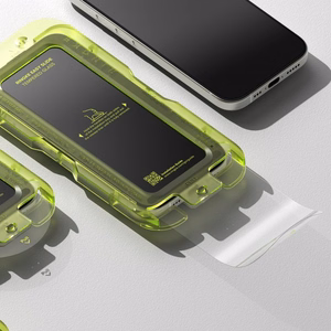 Ringke Easy Slide 2 daļu rūdītā stikla komplekts iPhone 17 - melns