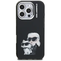 Karl Lagerfeld IML Aquarelle Karl & Choupette & Logo macins iPhone 16 Pro Max - melns