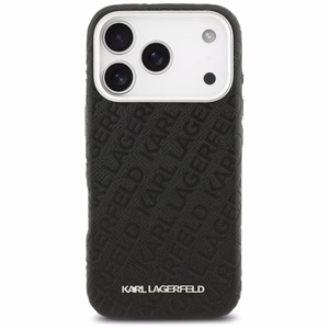 Karl Lagerfeld FW reljefs Karl MagSafe viedtālruņa apvalks iPhone 17 Pro – melns