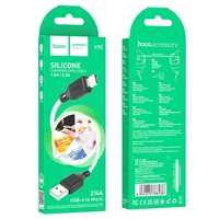 Kabelis USB-A uz Micro USB Hoco 2,4A 1 m X90 balts