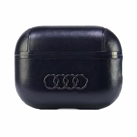 Audi Ādas Liels Logotips AirPods Pro 2 apvalks melns/melns AU-APP2-GT/D3-BK