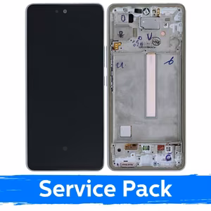 LCD Displejs Saderīgs ar Samsung A536 A53 5G Ar Frame / Balts / (Service Pack)