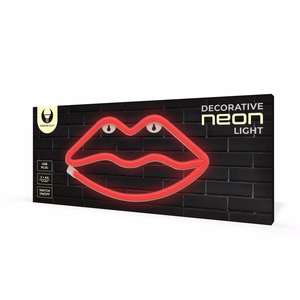 Neon LED Light LIPS sarkans Bat + USB FLNE08 Forever Light