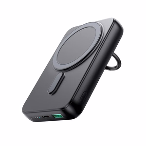 Bezvadu portatīvais lādētājs 10000mAh Joyroom JR-W050 20W MagSafe ar gredzenu un statīvu - melna