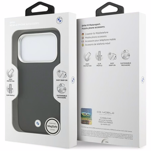Чехол BMW Sign Full Wrapped Metal MagSafe для iPhone 17 Pro (чёрный)