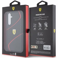 Ferrari Twist Metal Logo viedtālruņa apvalks Samsung Galaxy S23 FE - melns