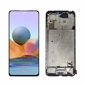 LCD Displejs Saderīgs ar Xiaomi Redmi Note 10 Pro Melns ar Frame HQ