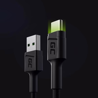 Green Cell KABGC06 USB kabelis 1.2 m USB A USB C melns