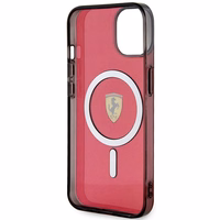 Ferrari FEHMP14SURKR iPhone 14 6.1" sarkans cietais viedtālruņa apvalks daļēji caurspīdīgs magnētiskais (MagSafe)