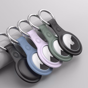 Dux Ducis 4 gab. komplekts silikona elastīgs vāks ar atslēgu piekariņu Apple AirTag (melns / zaļš / rozā / zils)