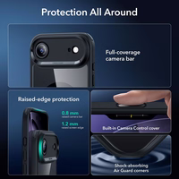 ESR Classic Hybrid MagSafe + rūdītā stikla komplekts iPhone 17 Air - caurspīdīgs melns