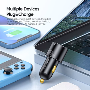 Car Charger Essager "Fan" Black 66W (2xPD)