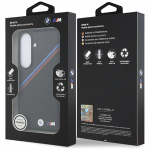 BMW Tricolor Metal Logo MagSafe maciņš priekš Samsung Galaxy S26 melns