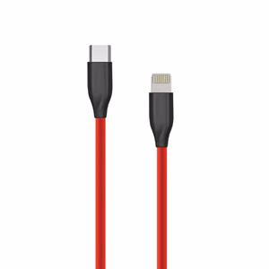 Silicone Cable USB Type-C - Lightning, 1m (red)