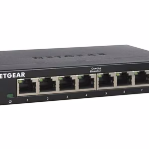 Netgear GS308-300PES – nepārvaldāms 2. slāņa gigabitu Ethernet komutators, melns