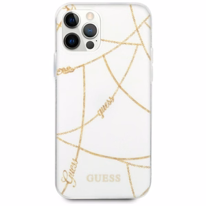 Guess Gold Chain Collection viedtālruņa apvalks iPhone 12 Pro Max 6.7" - balta