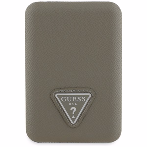 Guess Grained Triangle portatvais ladetajs ar MagSafe 5000mAh 15W USB-C - bruns