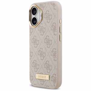 Guess 4G Logo Plate Magnētiskais apvalks iPhone 17 - rozā