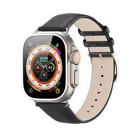 DUX DUCIS siksniņa YS dabīgās ādas Apple Watch 38 / 40 / 41 mm melna