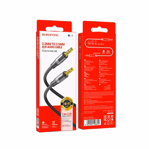 Borofone kabelis AUX BL19 Creator - jack 3,5mm uz jack 3,5mm - 1 metrs melns