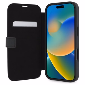 Mercedes MB Waves ādas apvalks viedtālrunim iPhone 16 Pro Max - melns (m)