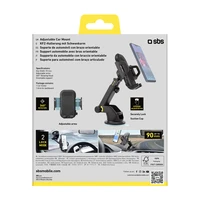 SBS TEHWSUPWIND teleskopiskais viedtālruņa turētājs ar piesūcekni - melns