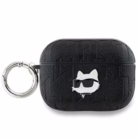 Karl Lagerfeld Monogram Choupette Head viedtālruņa apvalks AirPods Pro 2 - melns