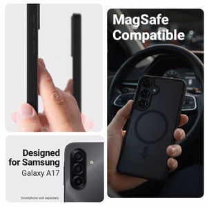 Crong Hybrid Matte Magnetic MagSafe vāciņš ierīcei Samsung Galaxy A17, melns