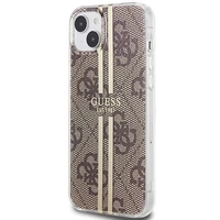 Guess IML 4G Gold Stripe viedtālruņa apvalks iPhone 15 Plus / 14 Plus - brūns