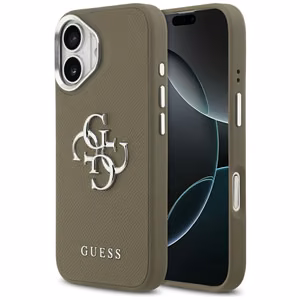 Guess graudainas lielā 4G klasiskā logotipa vāciņš iPhone 17 – brūns