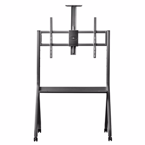 Maclean TV stand / cart, camera shelf, on casters, 55-100", max load 120kg/10kg shelf, max. VESA 900x600, melns, MC-114 B