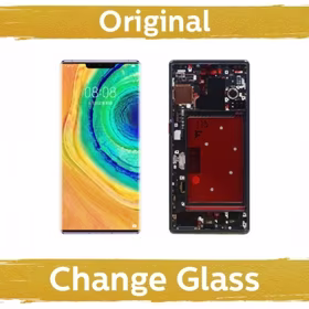 LCD Displejs Saderīgs ar Huawei Mate 30 Pro ar Frame / Melns / (Renewed: China)