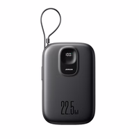 Portatīvais lādētājs Joyroom JR-PBF17 22.5W 10000mAh ar iebūvētu USB-C kabeli + 0.25cm USB-C kabelis - melna