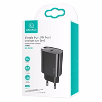 USAMS Tīkla lādētājs 1xUSB-C T39 20W(only head) PD3.0 Fast Charging melns/black CC131TC01 (US-CC131)