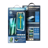 5D pilnas līmes rūdītais stikls iPhone 13 / 13 Pro / 14 melns + aplikators