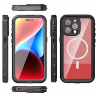 Ūdensnecaurlaidīgs apvalks SHELLBOX DOT saderīgs ar MagSafe IPHONE 15 Pro Max melns