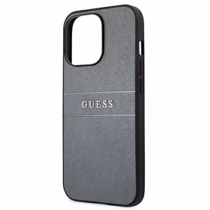 Guess GUHCP13LPSASBGR maciņš iPhone 13 Pro / 13 6,1" Saffiano Strap – pelēks