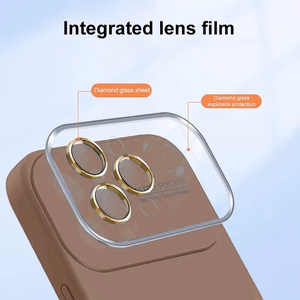 Mīksts silikona objektīva apvalks Iphone 13 Pro Max - brūna