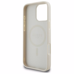 Guess graudainais zelta gredzena magnētiskais viedtālruņa apvalks iPhone 16 Pro Max - bēšs