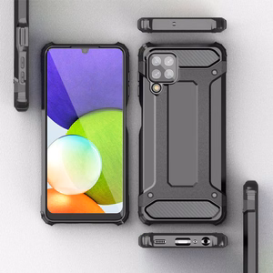 Viedtālruņa apvalks Samsung Galaxy A22 4G hibridais izturīgais vāks sudrabains