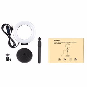 Gredzena LED lampa Puluz ar regulējamu pamatni PU391