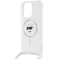 Karl Lagerfeld IML Choupette Head & Cord Magnētiskais viedtālruņa apvalks iPhone 14 Pro Max - caurspīdīgs