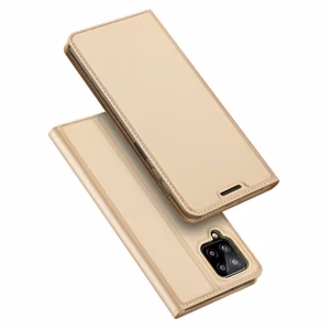 Dux Ducis Skin Pro grāmatas tipa apvalks Samsung Galaxy A22 4G zelta krāsas